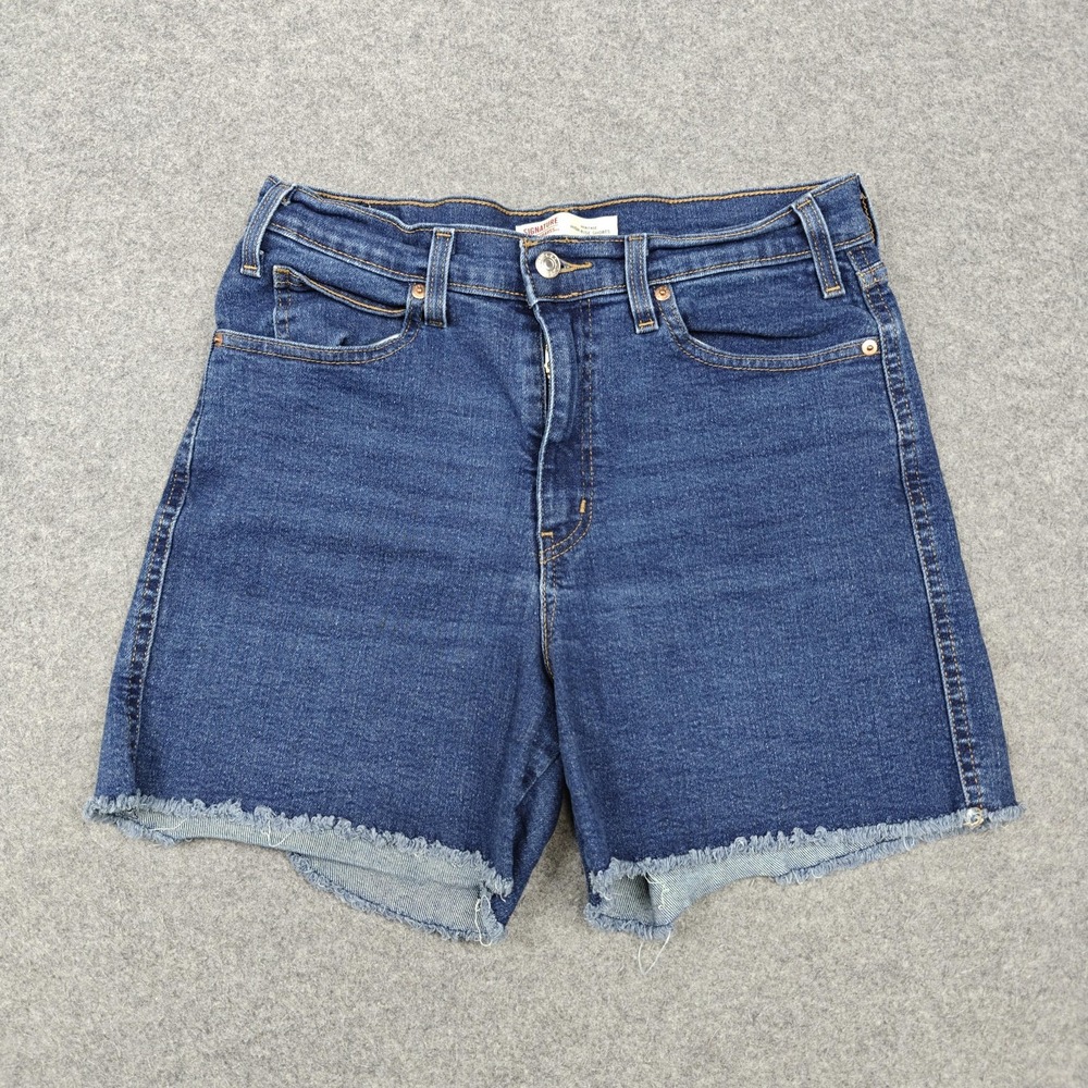 Signature Levi's Shorts Womens 12 W31 Blue Heritage High Rise Denim Cutoff